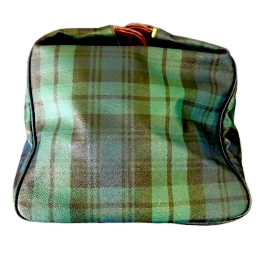 RALPH LAUREN Black Watch Tartan Plaid Boston Weekend Travel Duffle Bag 52cm